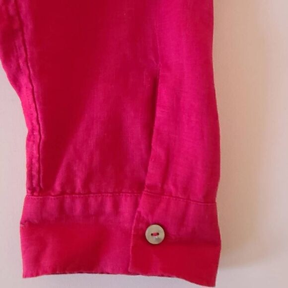 Chicos Womens No Iron Long Sleeve Button Front Tunic Top Pink Small - Picture 8 of 13